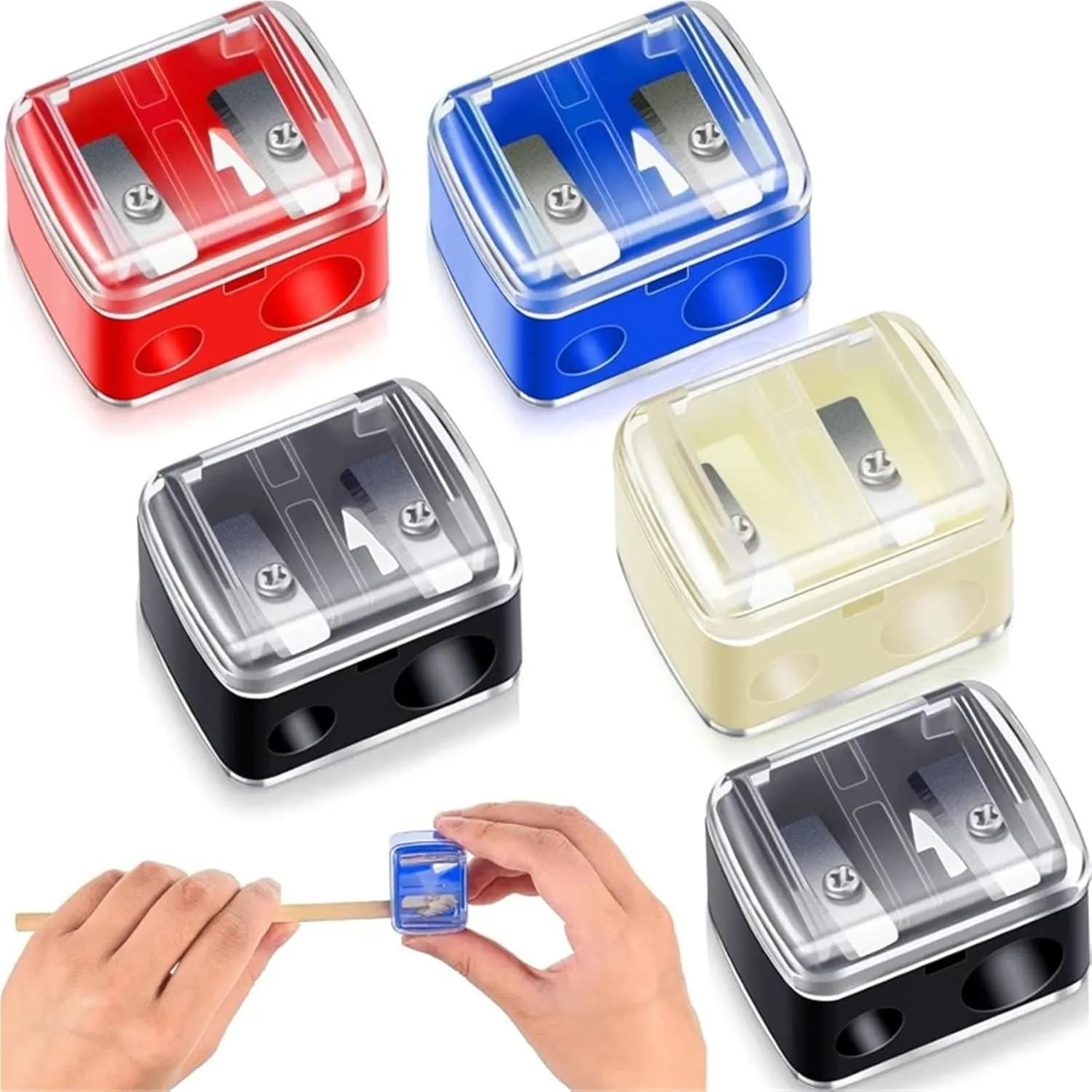 1 Pcs Eyeliner Dual Holes Sharpener BWKZWKWM(1 Pcs Blue)