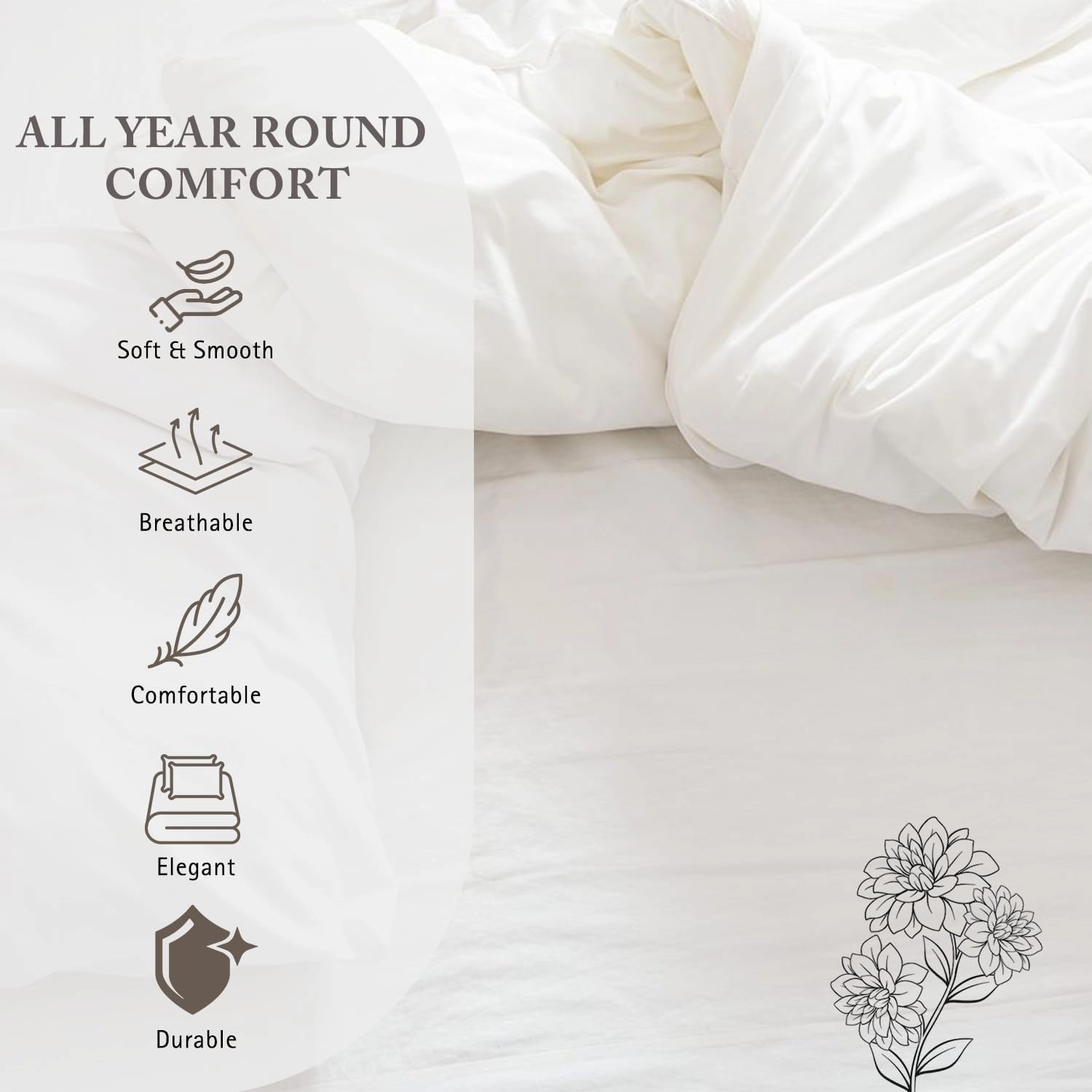 1000 TC Embroidered Duvet Cover Queen Size Set 100% Egyptian Cotton - Luxurious 1 Comforter Cover 2 Pillow Shams - 3 PC Quilt Cover Hotel Quality Long Staple Bedding (White & Navy Blue)