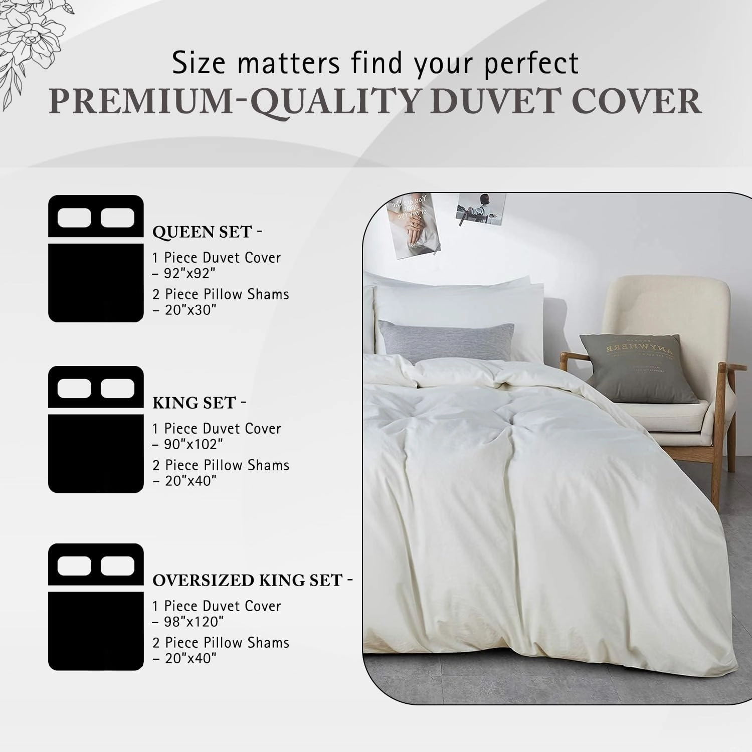 1000 TC Embroidered Duvet Cover Queen Size Set 100% Egyptian Cotton - Luxurious 1 Comforter Cover 2 Pillow Shams - 3 PC Quilt Cover Hotel Quality Long Staple Bedding (White & Navy Blue)