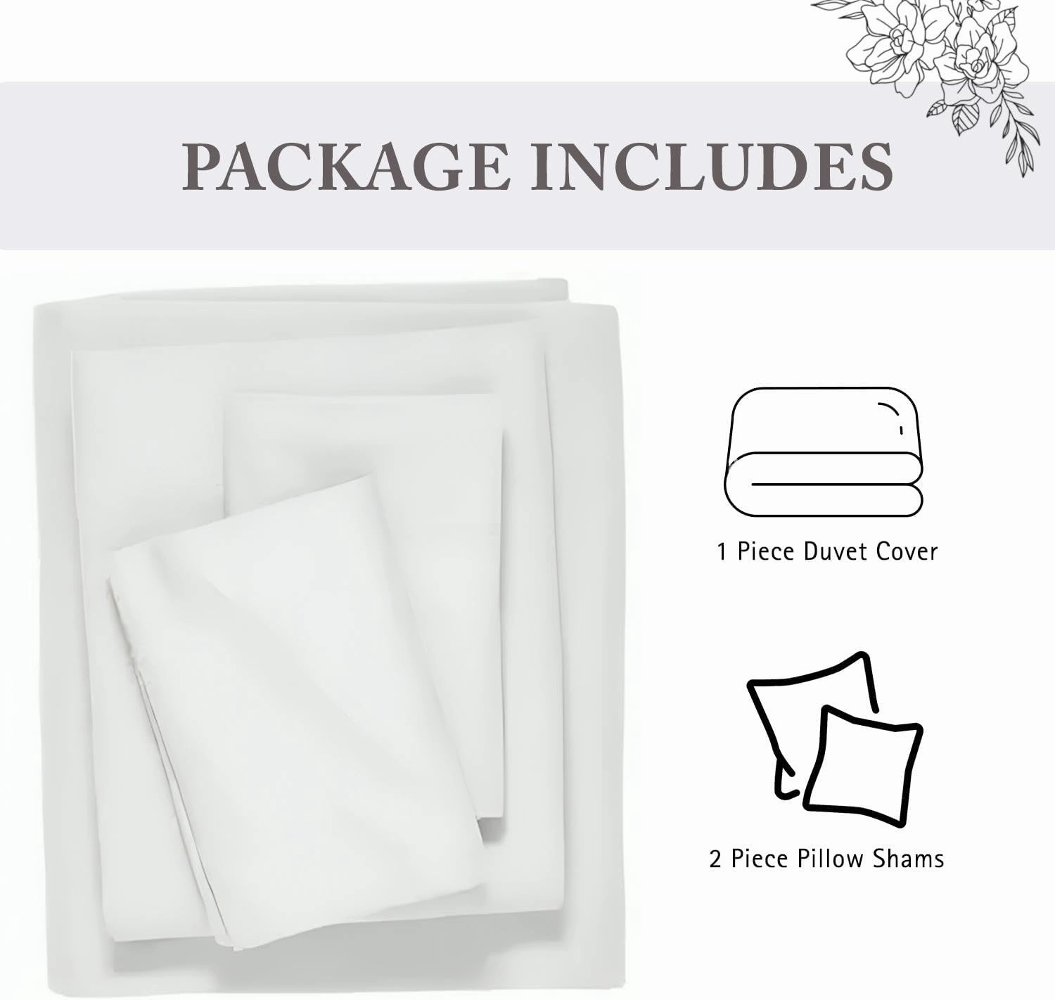1000 TC Embroidered Duvet Cover Queen Size Set 100% Egyptian Cotton - Luxurious 1 Comforter Cover 2 Pillow Shams - 3 PC Quilt Cover Hotel Quality Long Staple Bedding (White & Navy Blue)