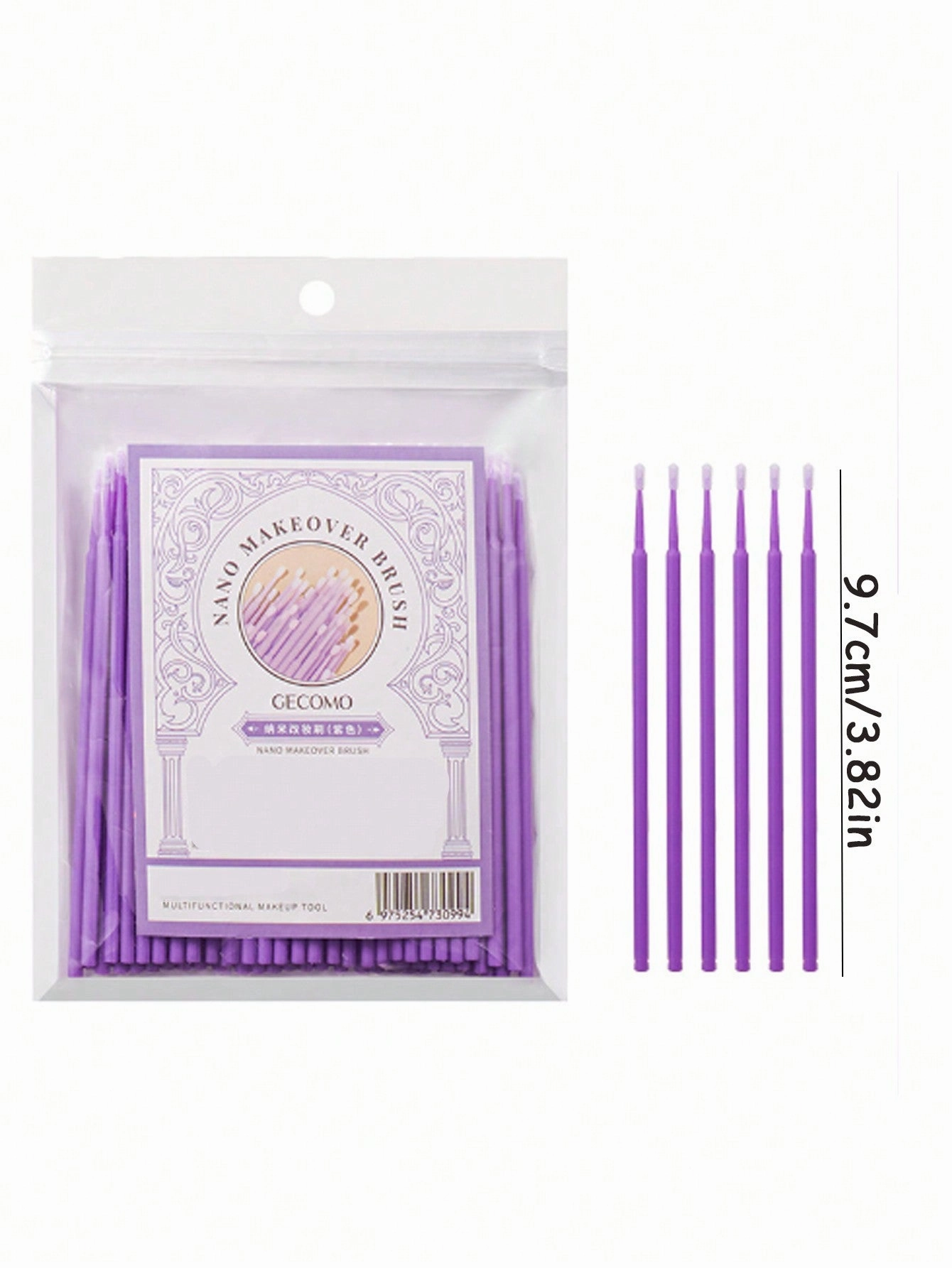 100pcs/Pack GECOMO Beginner Makeup Eyebrow Eye Shadow Eyeliner False Lash Lash Line Modification Nano Cleaning Swabs
