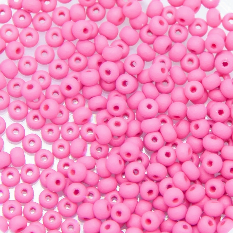 10SB994-PLMR: CZ Seed Bead Permalux Fuchsia Matte 10/0 - 25GM