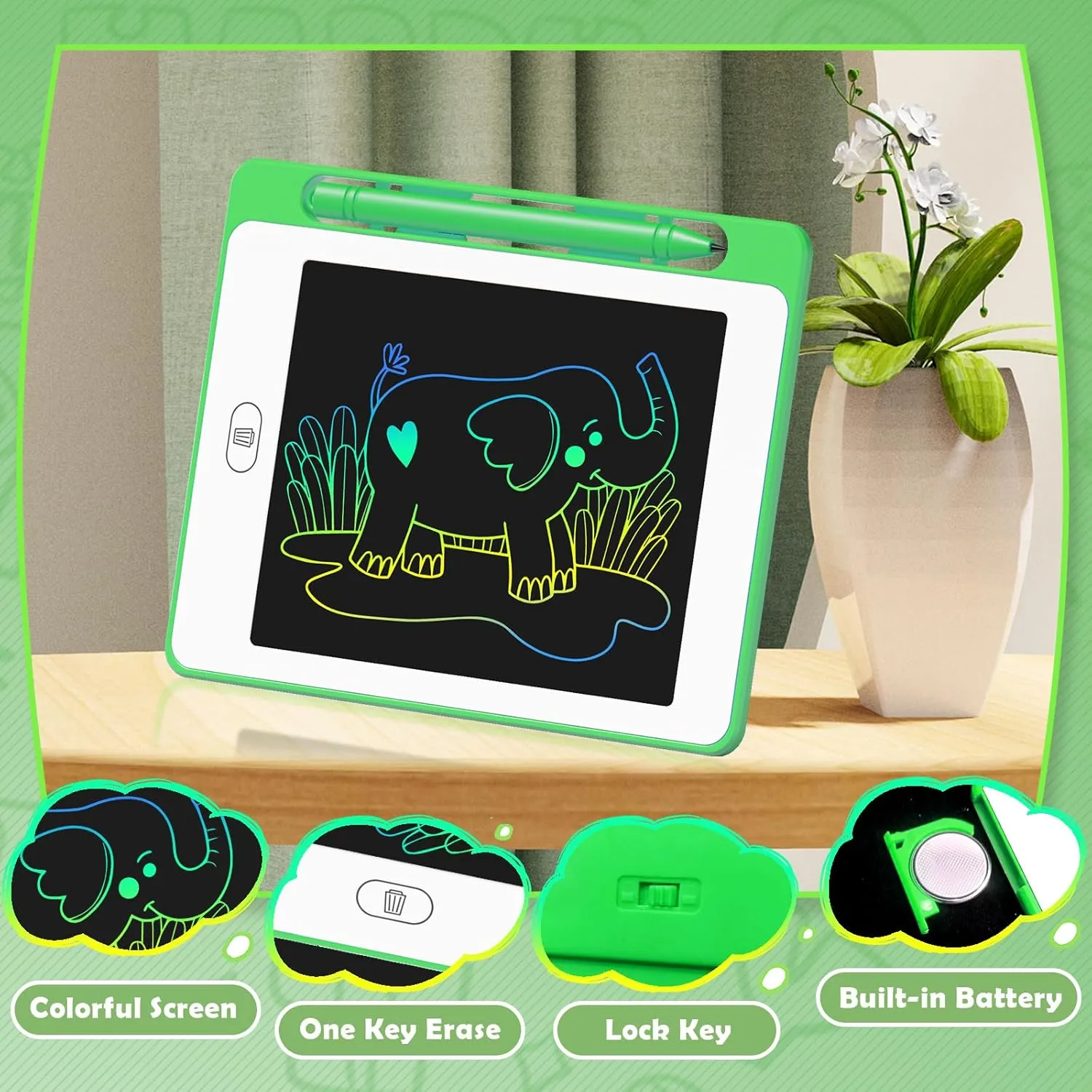 12 Pack LCD Writing Tablet for Kids, 6.5 Inch Colorful Doodle Board Drawing Tablet, Erasable Reusable Drawing Pads, Educational Learning Toys Birthday Gifts for Girls Boys Age 3 4 5 6 7 8
