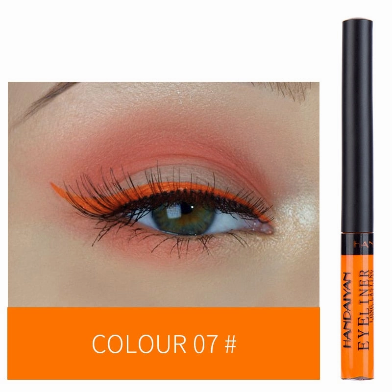 12 Colors Colorful Liquid Eyeliner Pencil Waterproof Long-Lasting  Quick-Dry No Blooming Blue Pink Eye Liner Pen Cosmetics Tools