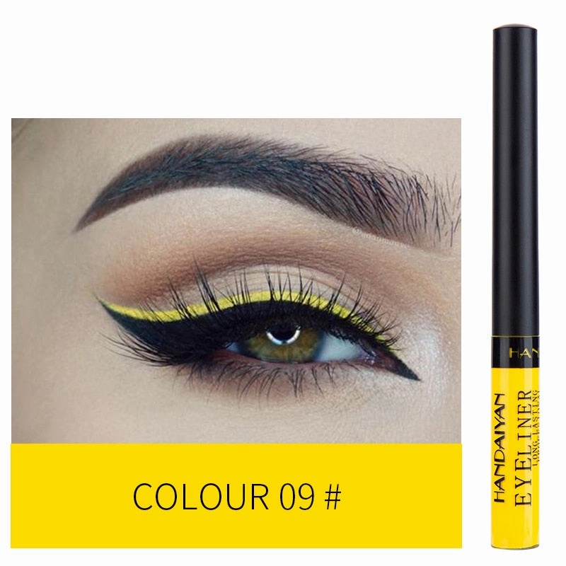 12 Colors Colorful Liquid Eyeliner Pencil Waterproof Long-Lasting  Quick-Dry No Blooming Blue Pink Eye Liner Pen Cosmetics Tools