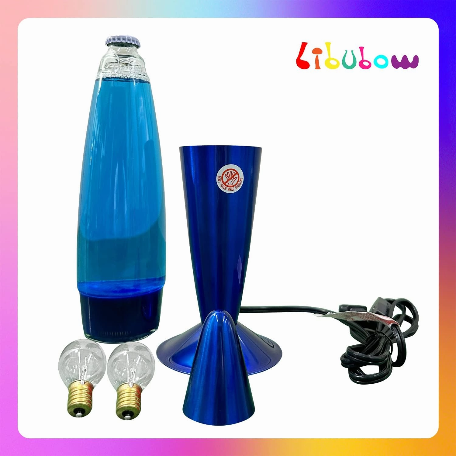 16 Inch Blue Liquid Motion Lamp, 2 Bulbs, Blue Lamp Night Light, Relaxing and Soothing Light Home Decor Living Room Office Bedroom Lamp, Christmas Birthday Present