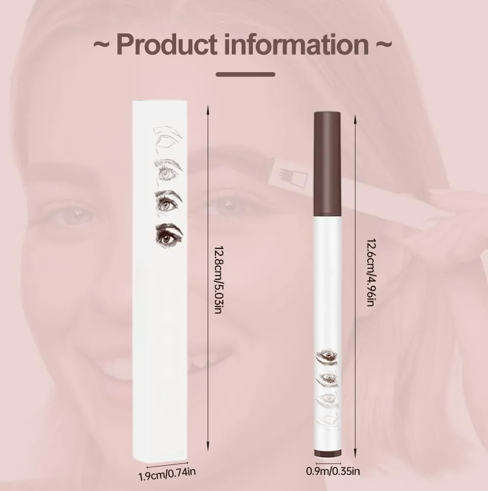 2 Pcs 3D Waterproof Magic Eyebrow Pencil, 2025 New Microblading Eyebrow Pencil, Long-Lasting Eyebrow Microblading Pen, 4 Tip Precise Brow Pencil for Makeup Last All Day (2pcs Brown)