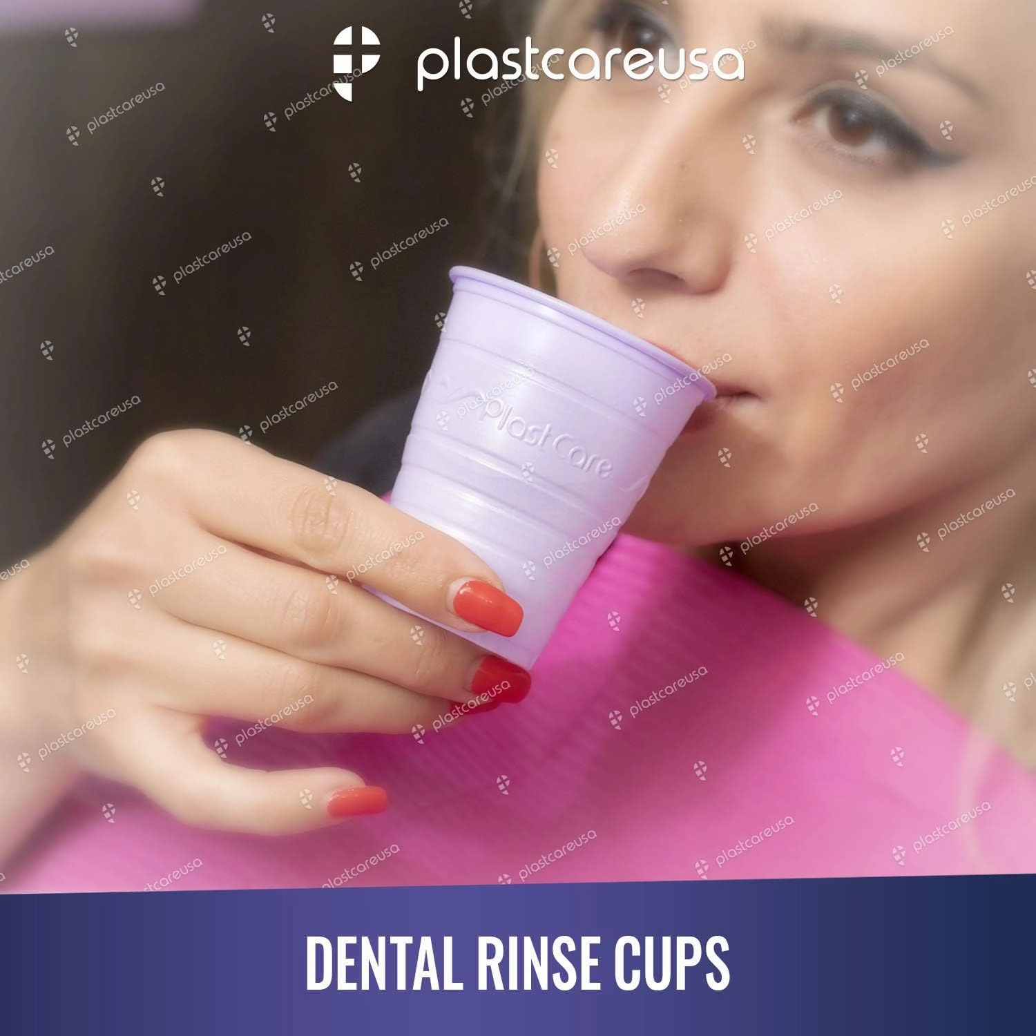 200 Disposable 5 Ounce Plastic Cups for Drinking, Rinse Mouthwash for Dental, Ribbed Design (Blue)