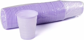 200 Disposable 5 Ounce Plastic Cups for Drinking, Rinse Mouthwash for Dental, Ribbed Design (Purple)