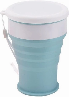200Ml Silicone Folding Camping Travel Mug Portable Telescopic Coffee Cup Outdoor Water Cup Folding Water Bottle Drinkware,Blue