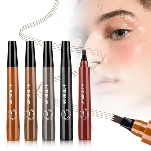 2025 Upgrade Microblading Eyebrow Pencil, 3D Waterproof 4-Tip Magic Eyebrow Pencil, Natural Makeup Long-Lasting Fine Stroke Magic Eyebrow Pen (Color All)
