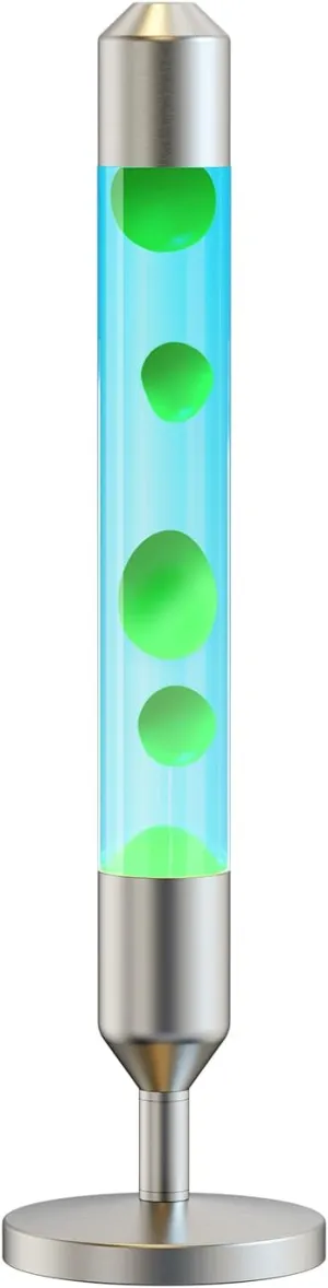 24.4-Inch Relaxing Liquid Motion Lamps,Magma Lamps, Home Decor Living Room Office Bedroom Lamp (Green Wax, Blue Water/Silver)