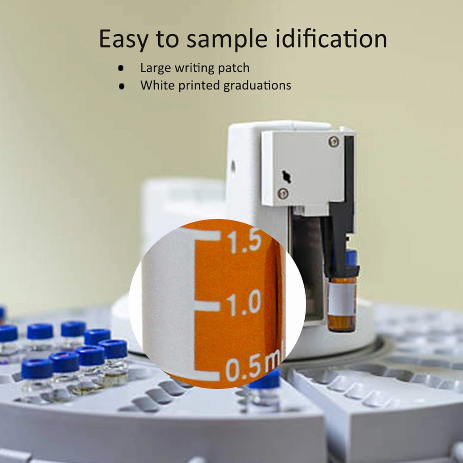 2 ml 9 mm HPLC Vial, Clear Autosampler Vial, 1.8 ml BorosiliGlass Sample Vial with Graduation, 9-425 Type Screw Threaded Vial, Blue Screw Cap with Hole, White PTFE&Red Silicone Septa, 100 of Pack