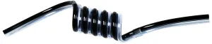 2MPS-10M-30-01 Spiral Bonded Pneumatic Tubing, 10 mm OD, 6.5 mm ID, 3.01 m Working Length, Two Bore, Polyurethane, Black and Clear Blue