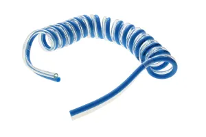 2MPS-12M-05-02 Spiral Bonded Pneumatic Tubing, 12 mm OD, 8 mm ID, 780 mm Working Length, Two Bore, Polyurethane, Light Blue and Clear