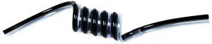 2MPS-14-40-01 Spiral Bonded Pneumatic Tubing, 1/4" OD, 5/32" ID, 10' Working Length, Two Bore, Polyurethane, Black and Clear Blue