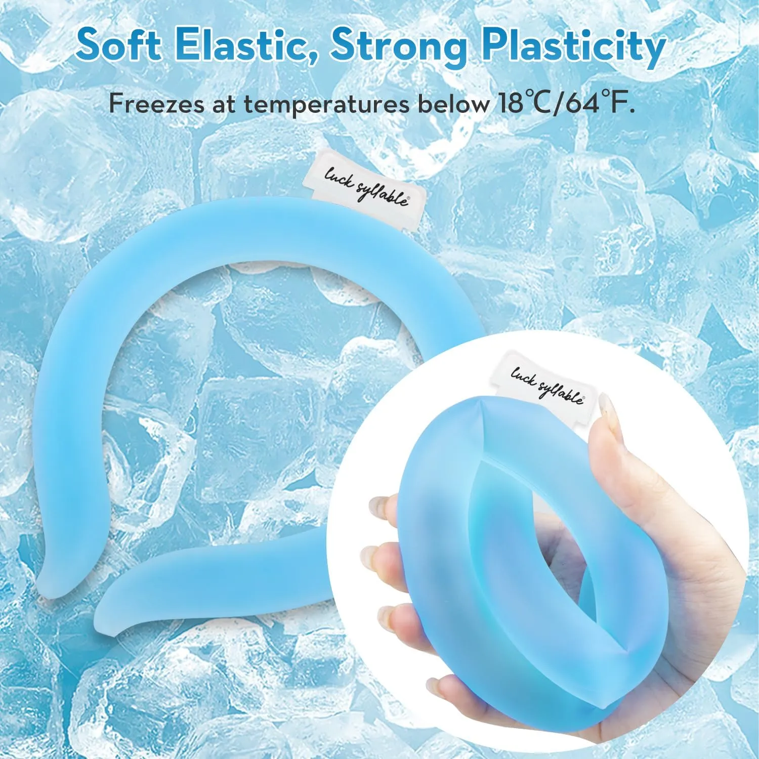 2PCS Neck Cooling Tube with Insulated Bag, Reusable Ice Cooler, Wearable Neck Coolers for Hot Weather (Blue*2)