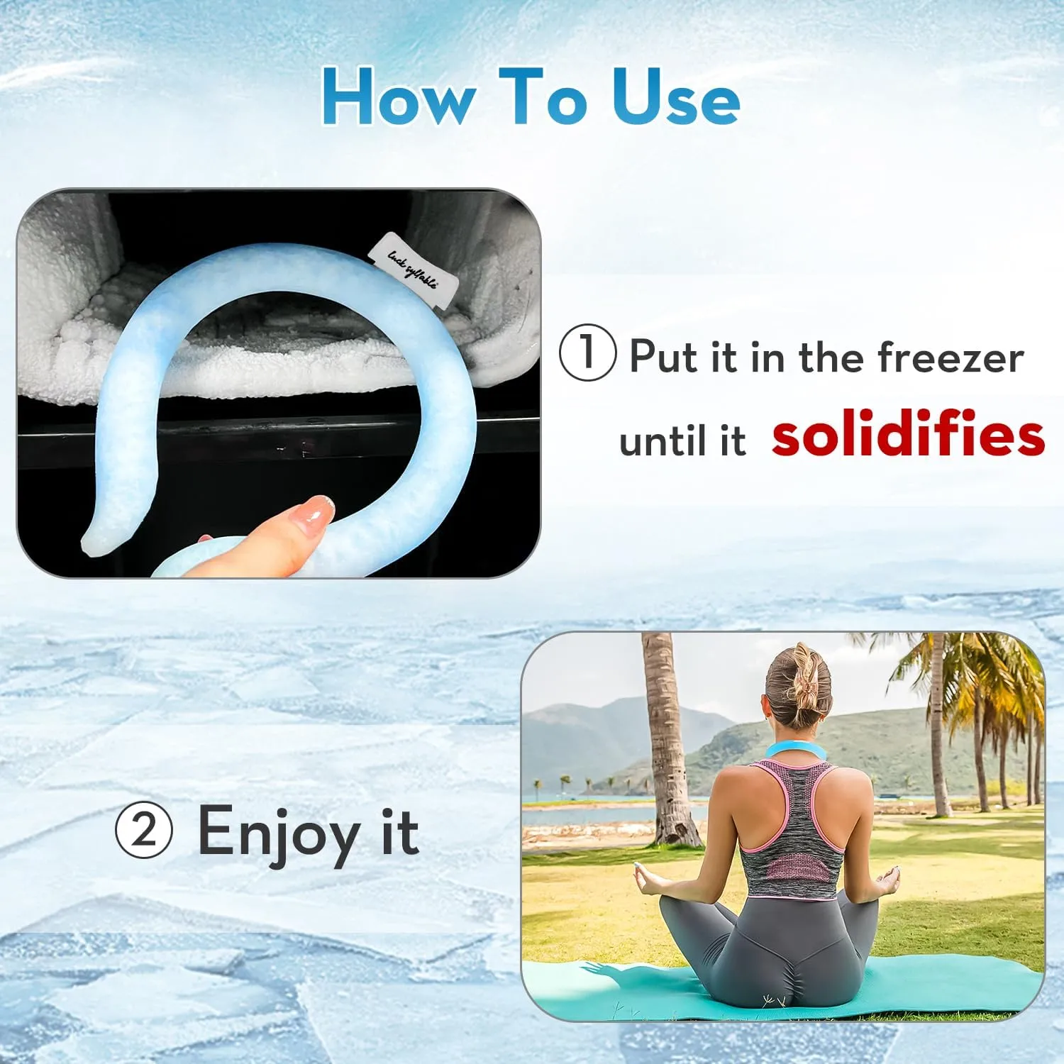 2PCS Neck Cooling Tube with Insulated Bag, Reusable Ice Cooler, Wearable Neck Coolers for Hot Weather (Blue*2)