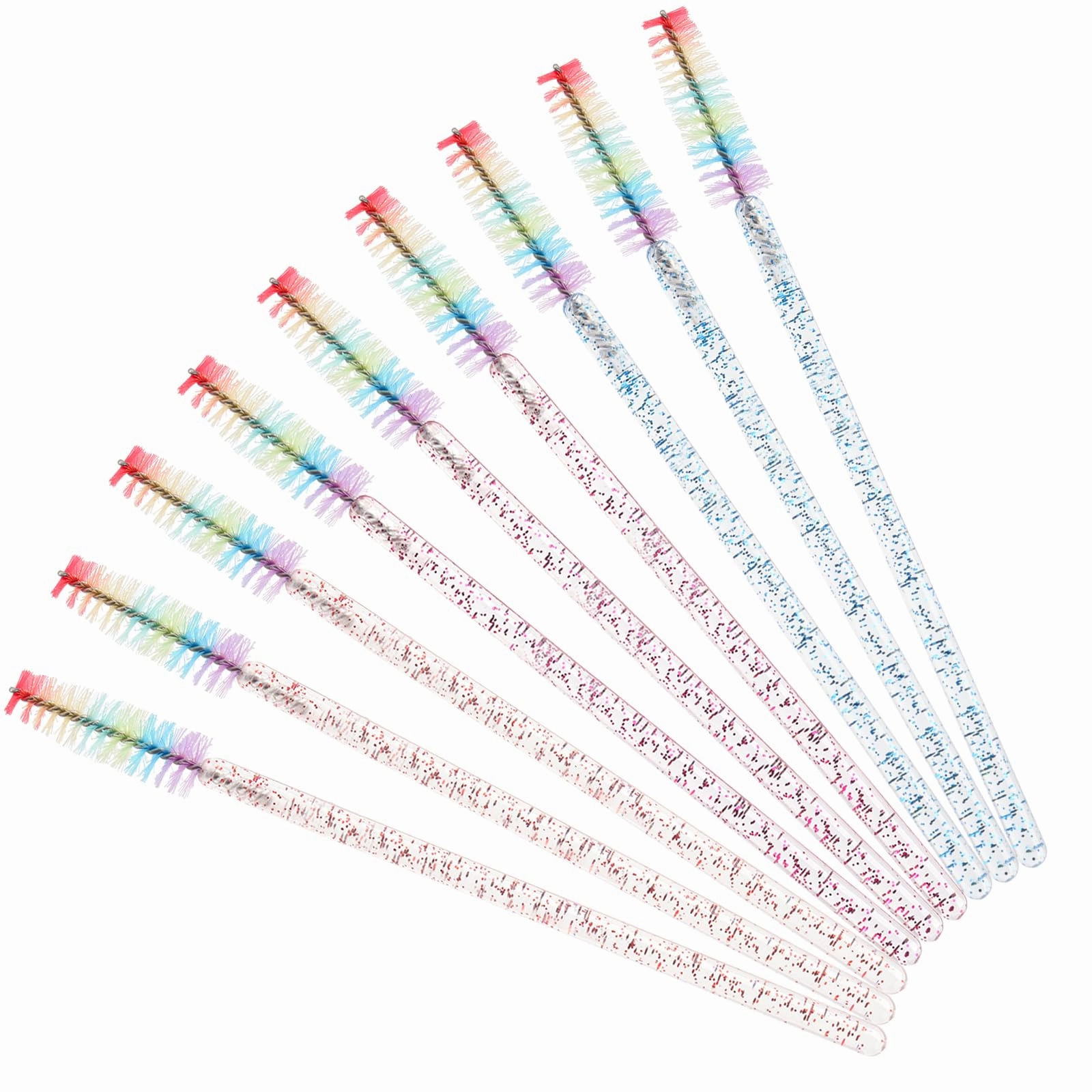 300 PCS Crystal Eyelash Mascara Wands Disposable Lash Brushes for Extensions Spoolie Brush Applicators Makeup Tool Kits (Mixed 3 color)