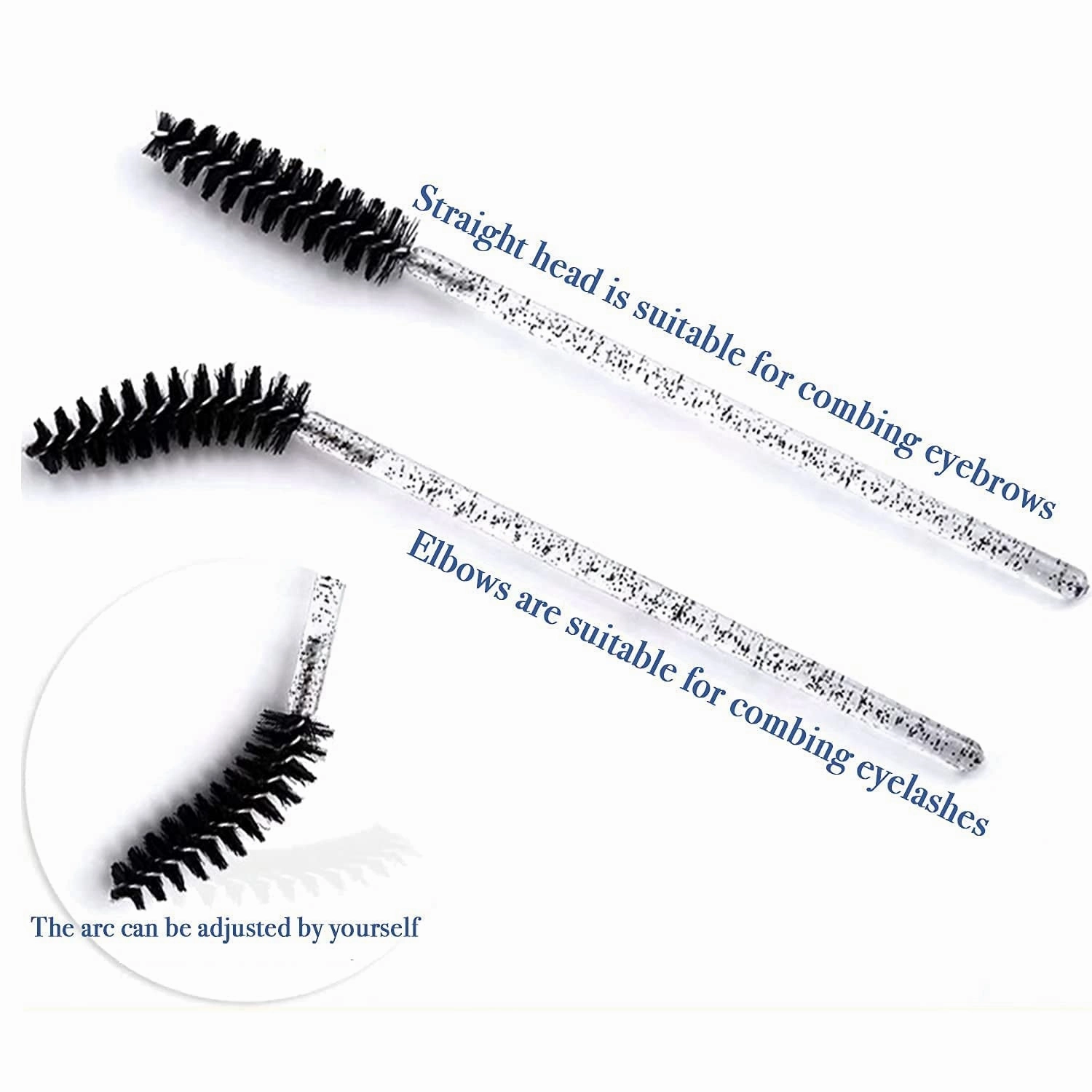 300Pcs Disposable Eyelash Mascara Brushes for Eye Lashes Extension Eyebrow and Makeup for Eye Lash Extension, Eyebrow and Makeup Crystal 6 Colors(Colorful)