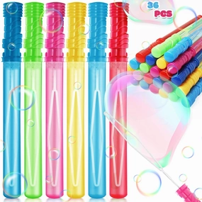 36PCS Bubble Wands for Party Favor, 15inches Bulk Bubble Wand for Kids, Bubble Maker for Birthday,Wedding, Party Favor, Goodie Bags, Carnival Prizes, Wedding, Summer Outdoor Toys, 6 Colors