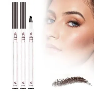3D Waterproof Microblading Eyebrow Pen, 2025 New Eyebrow Pen Pencil Natural Makeup Fine Stroke Eyebrow Pencil, 4 Tipped Eye Brown Makeup Long-Lasting Waterproof Eyebrow Pencils for Women (Brown)