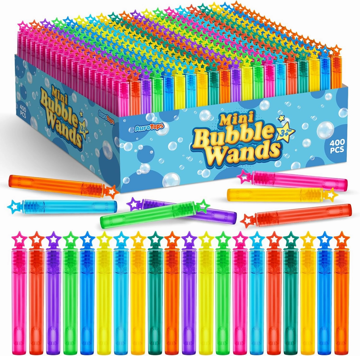 400 PCS Mini Bubble Wands,Bubble Party Favors Assortment Toys for Kids,Themed Birthday, Halloween, Goodie Bags, Carnival Prizes, Wedding, Bubble Maker Toys for Kids,Outdoor Gifts for Girls & Boys