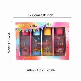 4pcs Body Spray for Women - Women'S Body And Hair Spray 60ml/2.1Fl.Oz Each Piece - Sweet Fragrance Spray Gift Sets, Long-Lasting Fresh Scent