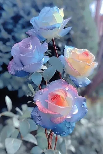 5000  Long-Blooming Climbing Rose Seeds Mix - Outdoor Ornamental Rosa Climber Vine for Trellis, Fences - Cut Flower & Landscape Bush (Blue,1000)