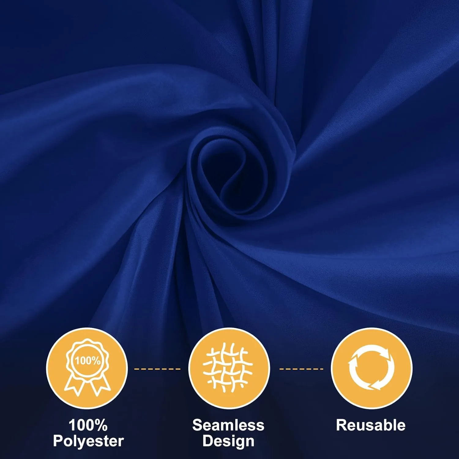 6 Pack 120 In Round Royal Blue Tablecloths - Reusable Polyester Table Covers – Protect from Spills (Not Waterproof) – for Weddings, Banquets, Parties – Ships Folded, Wrinkles Likely, Steam Before Use