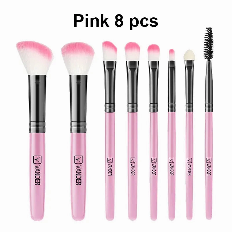 8Pcs Makeup Brush Set for Foundation, Powder, Blush & Eyeshadow - Face Beauty Tools