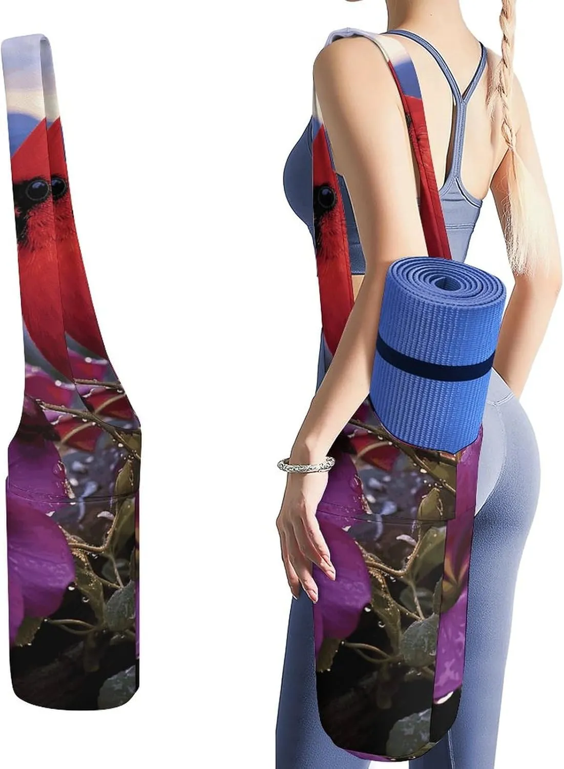 A Gym Artifact, The Canvas Purple Morning Glory Printed Yoga Storage Bag Is Durable, Wear-resistant And Does Not Strangle Shoulders. It Is Suitable for Both Men And Women