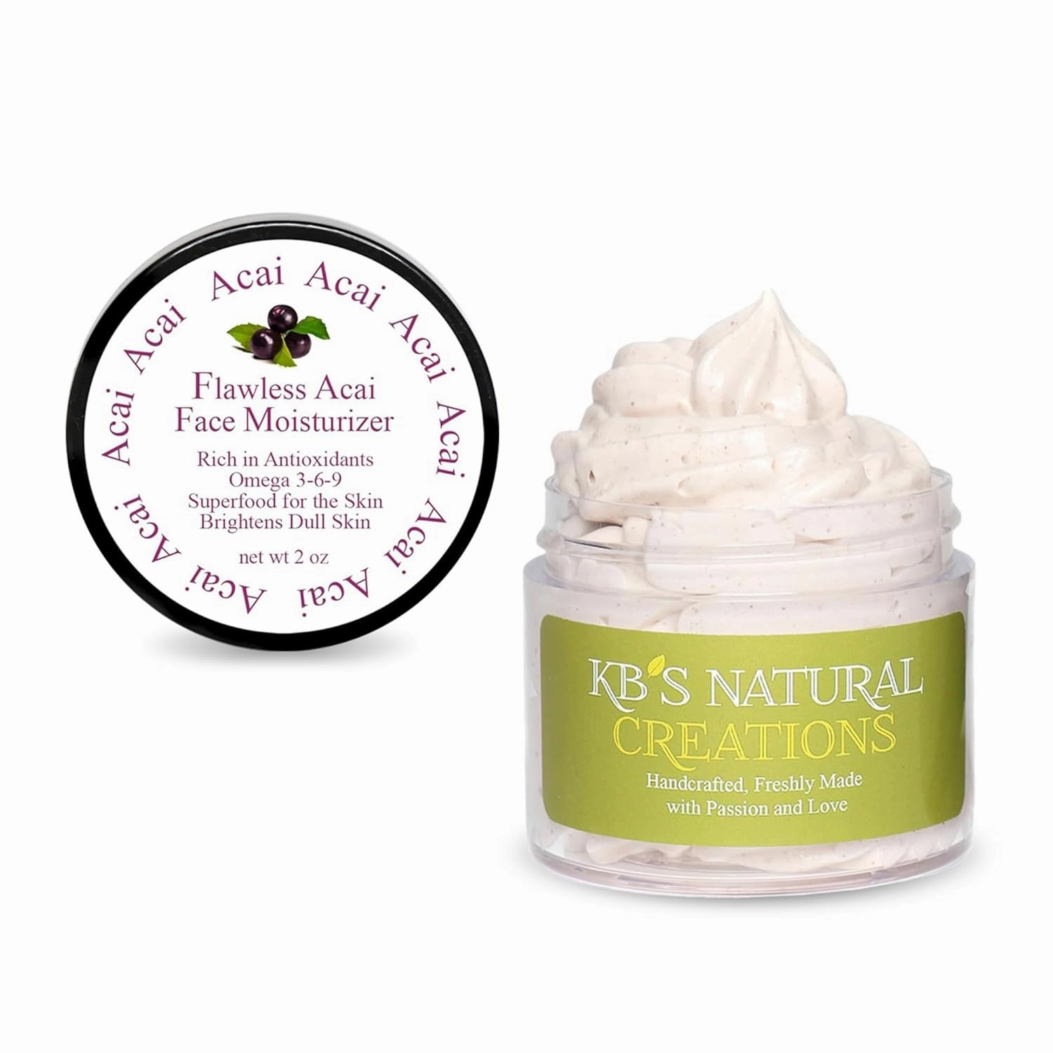 Acai Brightening Flawless Face Moisturizer, Anti Aging Face Cream, Hydrating Wrinkle Cream, Antioxidant Facial Skin Care Products for Radiant & Smooth Skin, Berry, 2 oz