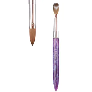 Acrylic Nail Brush Size14, 100% Pure Kolinsky Nail Art Brushes Sturdy Handle Oval Shaped Acrylic Powder Nail Design Tools for Professional Manicure DIY Home Salon (Purple)
