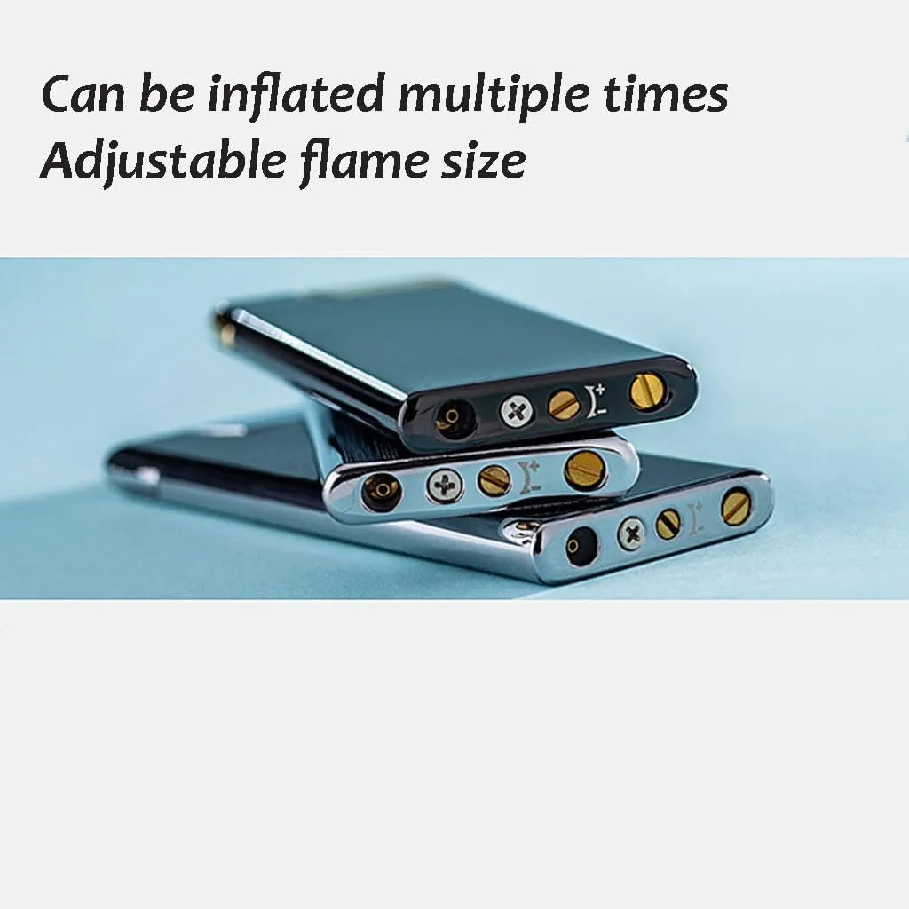 Adjustable flame size lighter, butane refillable lighter, metal portable lighter, windproof lighter (without butane)(Purple)