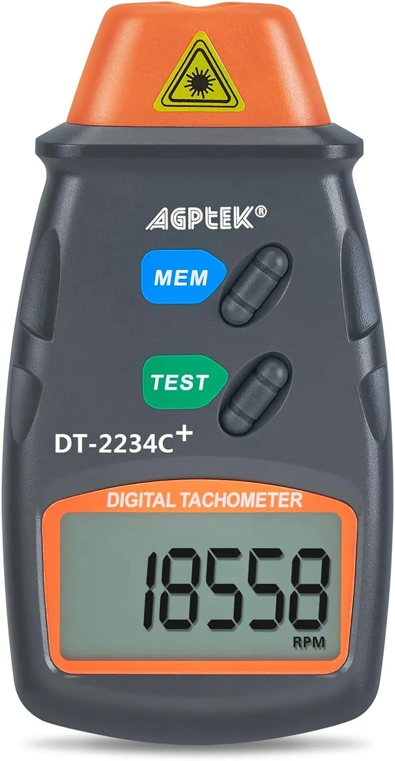 AGPtek® Professional Digital Laser Photo Tachometer Non Contact RPM Tach