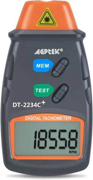 AGPtek® Professional Digital Laser Photo Tachometer Non Contact RPM Tach