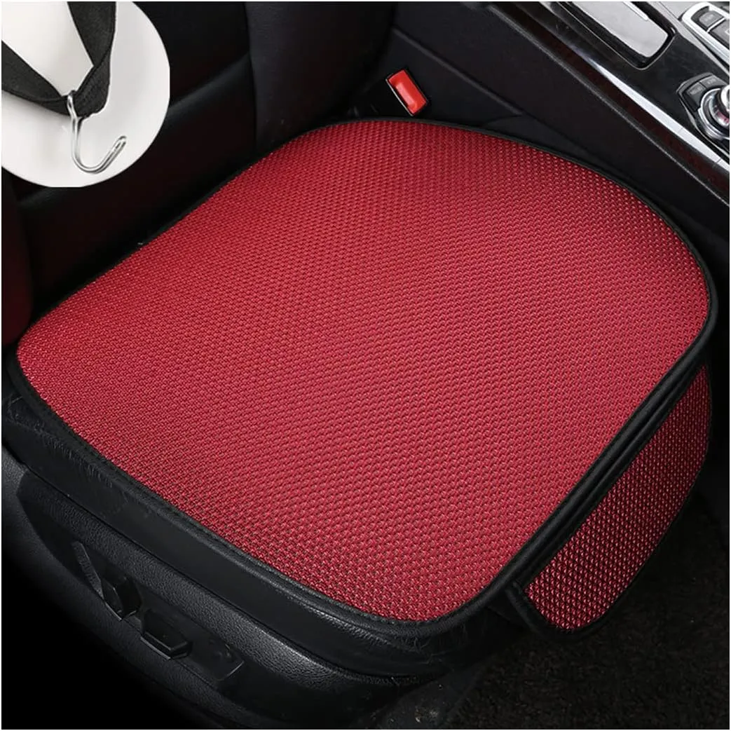 AICEL Car Seat Cushion Pad, 2 Pack Breathable Comfort Drivers Seat Covers with Storage Bag, Universal Car Front Seat Anti-Slip Cushion Mat, Car Protector Accessories for Truck, SUV, Van (Red)