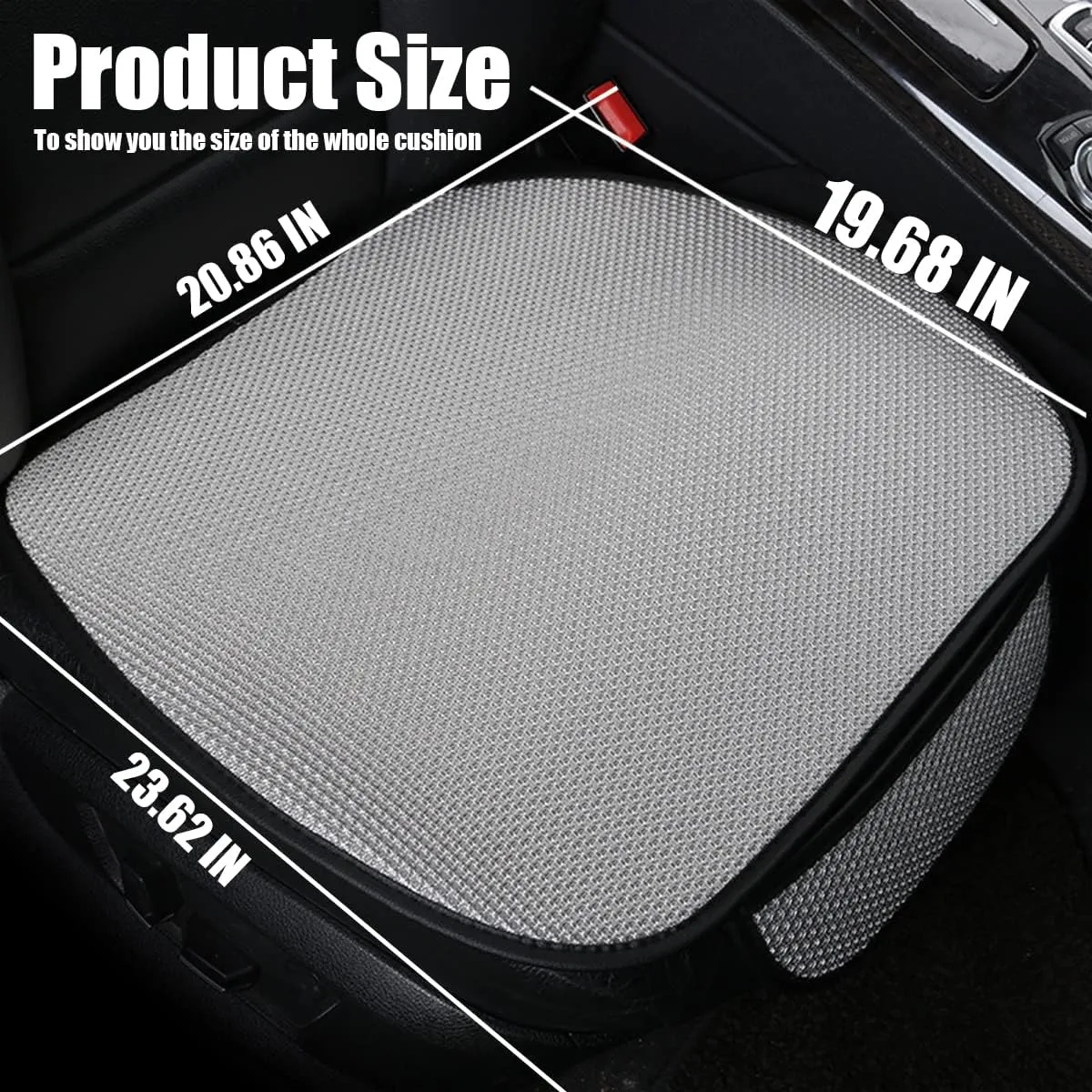 AICEL Car Seat Cushion Pad, 2 Pack Breathable Comfort Drivers Seat Covers with Storage Bag, Universal Car Front Seat Anti-Slip Cushion Mat, Car Protector Accessories for Truck, SUV, Van