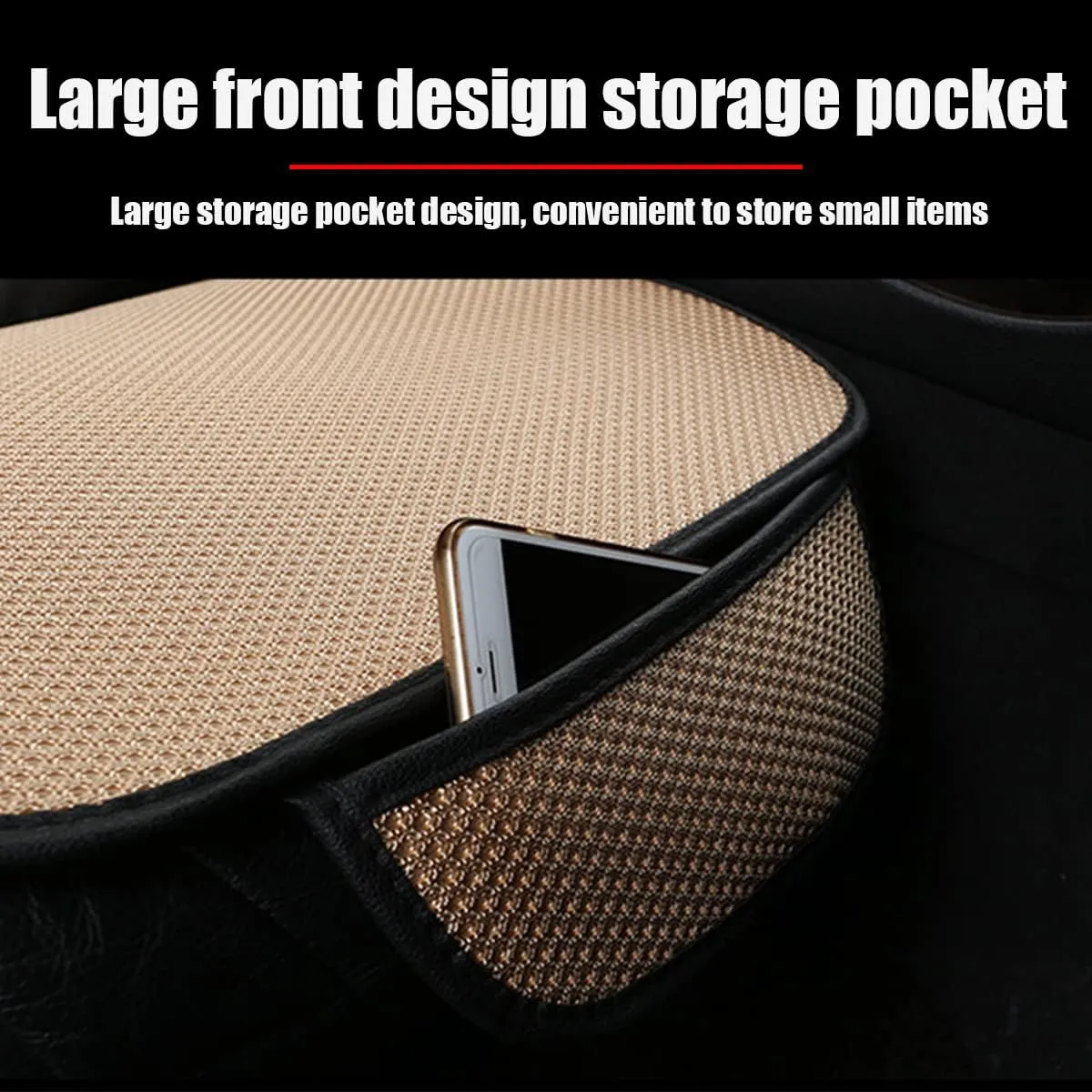 AICEL Car Seat Cushion Pad, 2 Pack Breathable Comfort Drivers Seat Covers with Storage Bag, Universal Car Front Seat Anti-Slip Cushion Mat, Car Protector Accessories for Truck, SUV, Van