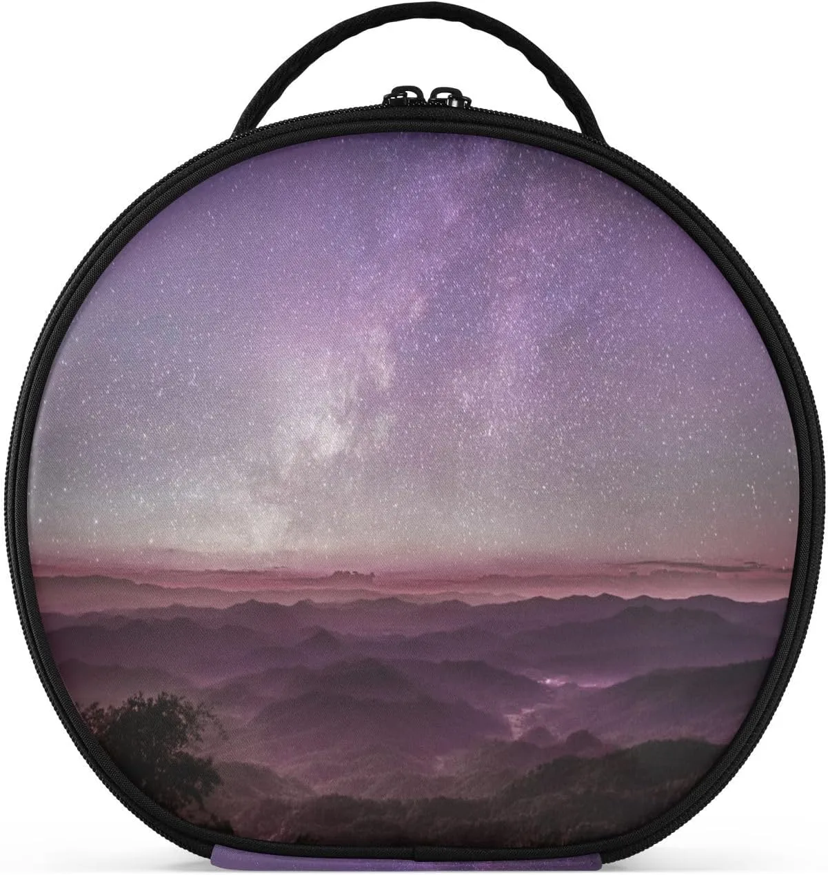 ALAZA Milky Way Purple Sky Sunset with Scenery Beautiful Romantic Mountain Travel Cosmetic Organizer Make up Organizer Toiletry Bag
