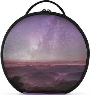 ALAZA Milky Way Purple Sky Sunset with Scenery Beautiful Romantic Mountain Travel Cosmetic Organizer Make up Organizer Toiletry Bag