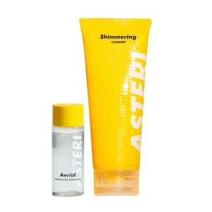 Alumni Skincare Cleanse & Toner Set - Shimmering Cream Facial Cleanser (3.4 oz) & Aerial Resurfacing & Exfoliating Toner (2 oz) for Soft & Gentle Exfoliation - Vegan Skin Care Set for All Skin Types