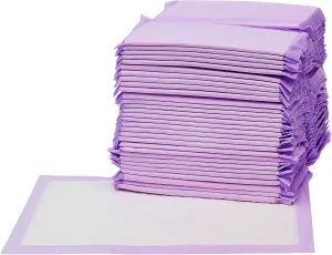 Amazon Basics Cat Litters Pee Pads, 40 Count, Universal Fit for Litter Box, Odor Control with Fresh Scent, Purple and White