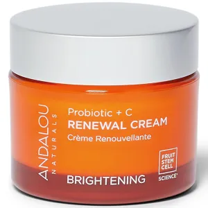 Andalou Naturals Probiotic   C Renewal Cream, Probiotic Plus C, Complexion Enhancing Face Moisturizer, Helps Promote Firmer Skin & More Even Skin Tone, Lightweight Hydrating Facial Moisturizer, 1.7 Oz