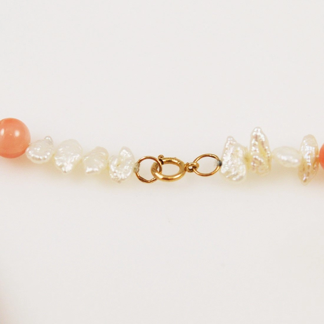Angel Skin Coral & Keshi Pearl Necklace