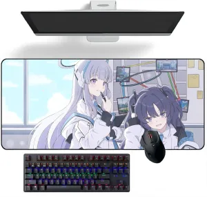Anime Mouse pad Blue Archive Yūka & Noa Anime Mouse Pads Deskmat Keyboard Mat Large Mouse Pads, 400mm*900mm*3mm