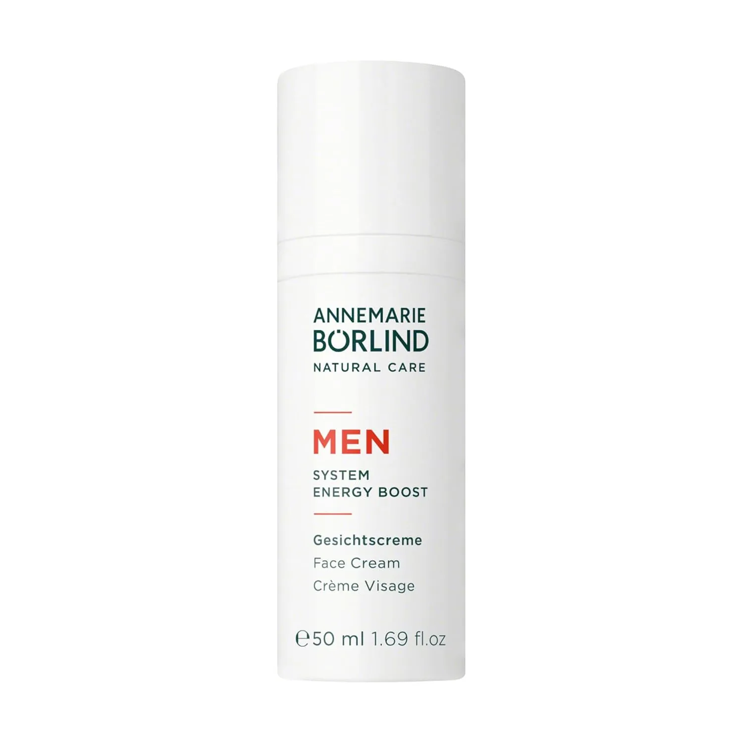 ANNEMARIE BÖRLIND - MEN SYSTEM ENERGY BOOST Face Cream - energizing, nourishing & firming facial care, with organic juniper extract & Aloe Vera, vegan, 1.69 Fl. Oz.