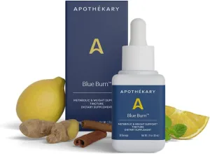 Apothékary Blue Burn Herbal Liquid Drops Supplement | Dietary Metabolism Support Supplement with Oregon Grape Root, Blue Spirulina, Maca Root and Berberine, Liquid Vitamins | 1.22 Fl Oz, 30 Servings