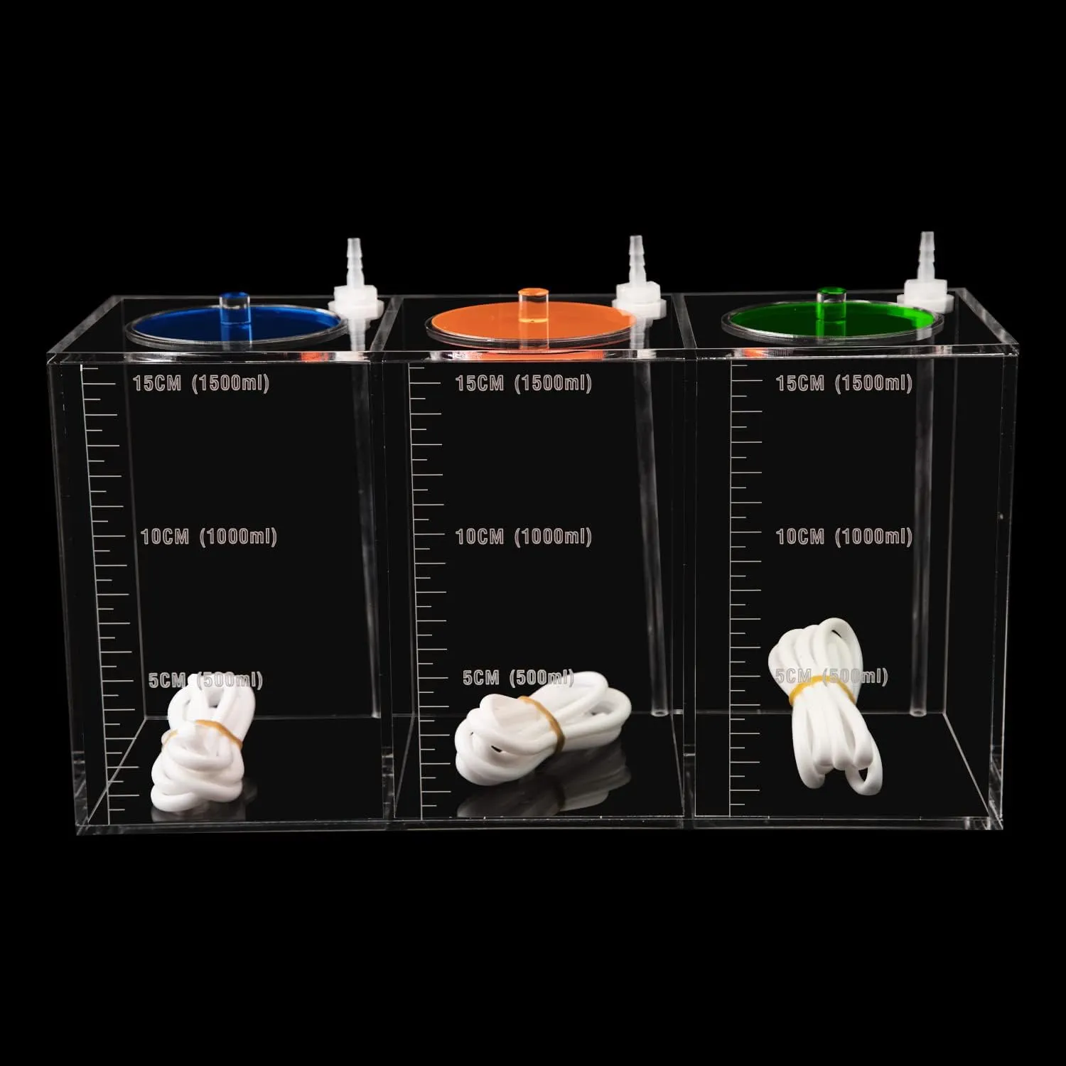 Aquarium Choice dosing container dosing Liquid container Storage Bucket Dosing Pump Reservoir Container with three separate storage rooms